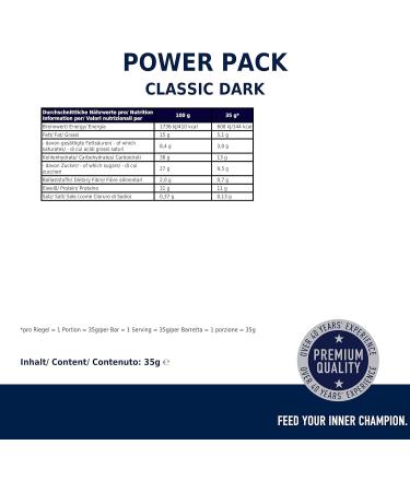 Multipower Pow Pack Classic Dark Protein Bar | 27% Protein Healthy Sports Snack Banana Chocolate Flavor 24 x 35g - Buy Internationally - Buy Online on GoSupps.com
