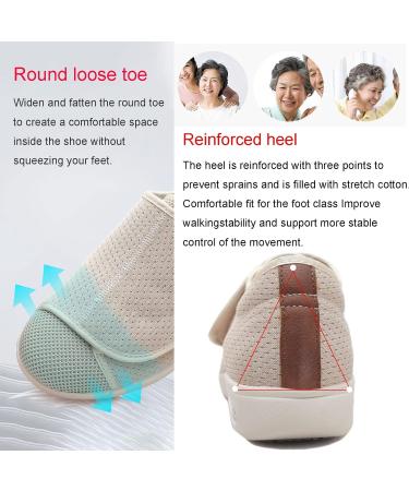 Adjustable Diabetic Edema Shoes for Women Men - Wide Swollen Feet Slipper Walking Shoes for Elderly Arthritis - Size 6.5 C - Buy Online on GoSupps.com