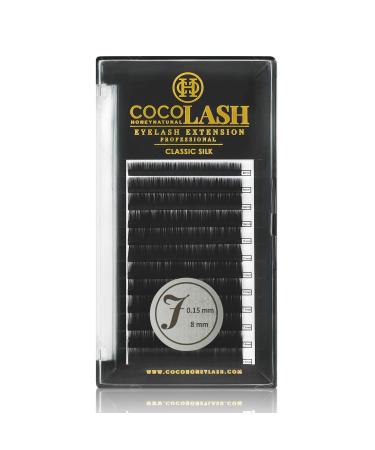COCO Honey Lash Eyelash Extensions  Classic J Curl  0.15mm   Faux Mink Individual Lash Extensions (Length: 8mm / 10mm / 11mm / 12mm / 13mm / Mix) (8mm)