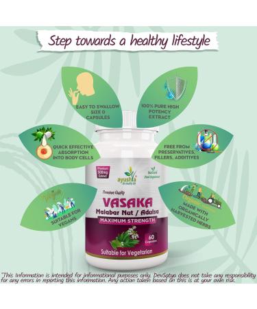 Ayushya Vasaka (Adulsa) Capsule - 60 Capsules | Natural Relief - Buy Online on GoSupps.com