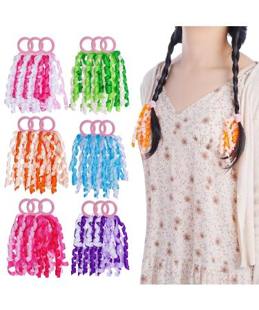 Sucrain 18 PCS Colorful Elastic Curly Hair Ribbons Ties for Girls - Boutique Hair Bands for Toddlers, Kids & Children | Ponytail Holders - Buy Online on GoSupps.com
