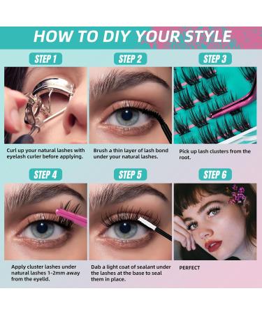 AMZGIRL LASH Cluster Eyelash Extensions - DIY Wispy D Curl Individual Lashes - 112pcs Fluffy Natural False Lashes (Vodka & Rum D-12mm) - International Shipping Available - Buy Online on GoSupps.com