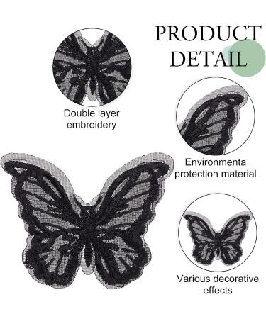 30Pcs Black Butterfly Lace Applique Embroidery Organza Patches - Wedding Bridal Dress Sewing Craft - FREEBLOSS - Buy Online on GoSupps.com