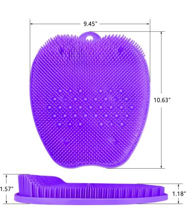 AXLOFO XL Shower Foot Scrubber Mat - Non-Slip Exfoliating Massager for Feet - Purple - Buy Online on GoSupps.com