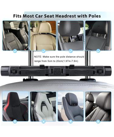 Adjustable Car Headrest Cushion with Hook - Black Car Neck Support Pillow for Children and Adults - Buy Online on GoSupps.com