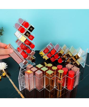 JessLab Acrylic Lipstick Holder Organizer - Clear Makeup Storage for Bathroom Vanity (48 Slots) - Buy Online on GoSupps.com