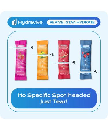 Hydravive Electrolyte Powder 18 Packs Sugar Free Liquid Daily IV Drink Mix | 1,000mg Total of 5 Electrolytes, 5 Vitamins | Ashwagandha, L-Theanine, Lion s Mane | Non-GMO for Rapid Hydration - Buy Online on GoSupps.com