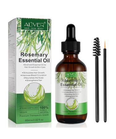 Rosemary Oil for Hair Growth Rosemary Essential Oil for Hair Loss Regrowth Treatment Strengthens Hair Nourishes Scalp Light Weight Non Greasy Improves Scalp Circulation For Men And Women 2.02 Oz Rosemary Oil 2.02 Fl Oz (Pack of 1)