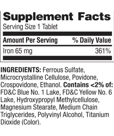Spring Valley Iron Tablets 65 mg - 100 Count Value Size (Pack of 1) + Me Gustas Sticker - Buy Online on GoSupps.com