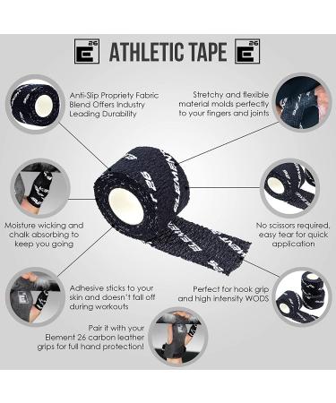 Element 26 Athletic Weight Lifting Tape - Premium Thumb and Finger Tape - 3 Rolls, Black - Ideal for WODs, Boxing, BJJ - 1.5 Width - Buy Online on GoSupps.com