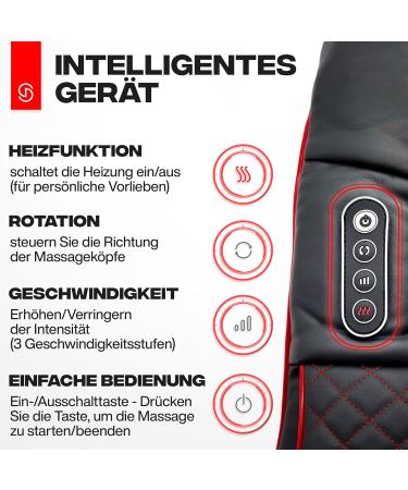 Shiatsu Neck Massage Device with Heat - Back & Shoulder Relief | Neck Relaxer | EU Plug - Buy Online on GoSupps.com