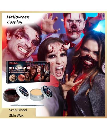 Halloween SFX Makeup Kit: Scar Wax and Scab Blood Set for Zombie Vampire Effects - Buy Online on GoSupps.com