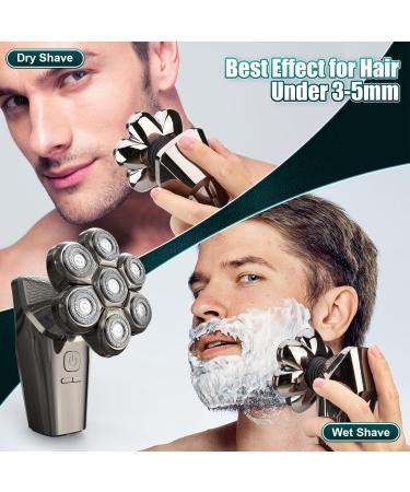 TURN RAISE 7D Head Shaver Detachable 6-IN-1 Electric Razor LCD Display Skull Shaver for Bald Men 3 Speeds IPX7 Waterproof Wet/Dry Electric Rotary Shaver Grooming Kit for Hair Beard Face Rechargeable Black - Buy Online on GoSupps.com