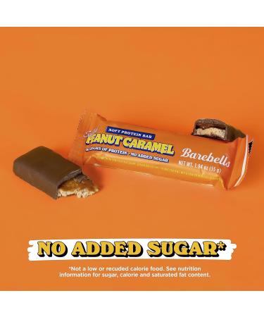 BAREBELLS Soft Protein Bars Salted Peanut Caramel - 12 Count Pack of 2 - Protein Snacks with 16g of High Protein - Chocolate Protein Bar with 2g of Total Sugars - Soft Protein Snack & Breakfast Bars - Buy Online on GoSupps.com