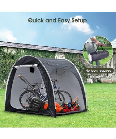 Outdoor Portable Bike Cover Tent for 4 Bikes | Waterproof PU4000 Cloth | Durable 210D Oxford Fabric | Large Dark Grey | Includes Travel Bag - Buy Online on GoSupps.com