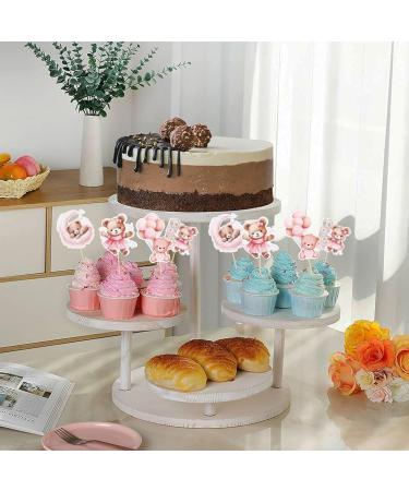 Gyufise 36Pcs Baby Shower Bear Cupcake Toppers Moon Baby Bear Baby Shower Cake Topper Decorations Jungle Animal Theme Baby Shower Birthday Party Cake Supplies Pink Pink 3 - Buy Online on GoSupps.com