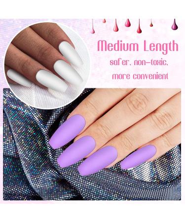 480 pc Medium Length Matte & Gradient Coffin Press on Nails - Full Cover False Nails for Nail Art - Glossy Fake Nail Tips for Women & Girls - Buy Online on GoSupps.com