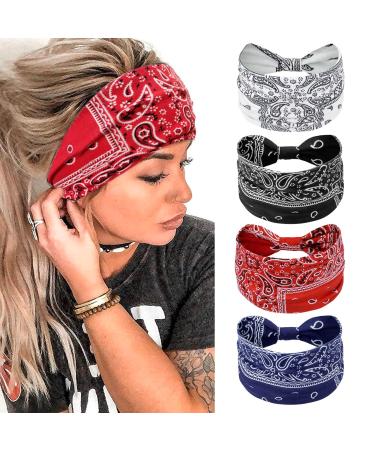 Headband women wide elastic soft boho hair straps leopard print hairdress yoga sport hair band multi-colored hair ripe women multi-colored - Buy Online on GoSupps.com