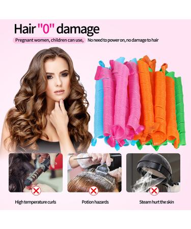 30 Pcs Spiral Hair Curlers Styling Kit - No Heat, Heatless Curls - 17.7 Inch (Assorted Colors) - Buy Online on GoSupps.com