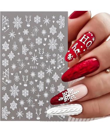 4 Sheets Christmas Nail Art Stickers White Glitter Snowflakes Nail Decals Self-Adhesive Nail Sticker Manicure Tips DIY Christmas Nail Art Design Nail Decorations for Women Girls - Buy Online on GoSupps.com