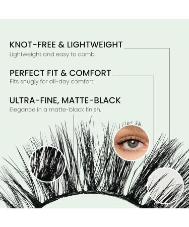 Cashmeren Faux Mink Strip Lashes - DIY Individual Fake Eyelashes | Natural Waterproof & Reusable | 5 Pairs for Everyday Elegance - Buy Online on GoSupps.com