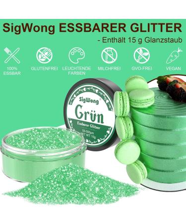 Shop 15g Green Edible Glitter Powder for Drinks Cakes & Cocktails | Perfect Food Color Powder for Stunning Decorations - Buy Online on GoSupps.com