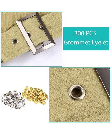 Grommet Tool Kit with 300 Metal Eyelets - Leather Hole Punch Pliers Set for Shoes, Bags, Crafts - Silver 1/4 Inch - Buy Online on GoSupps.com