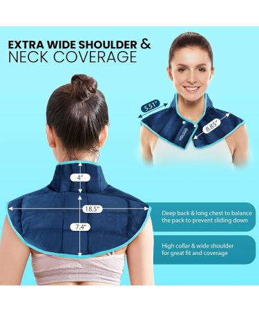 Voligo Large Gel Ice Pack & Heating Pad for Neck Shoulder Pain Relief - Reusable Hot/Cold Therapy for Injuries - Blue - Buy Online on GoSupps.com