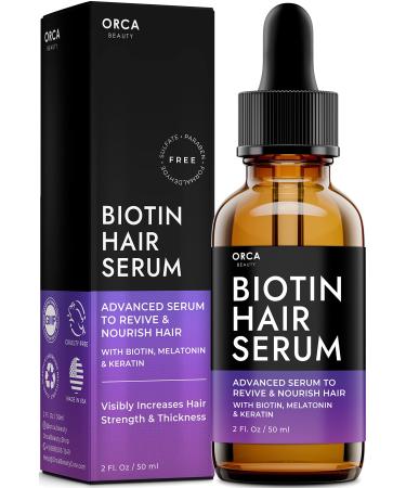 Biotin Hair Growth Serum, Biotin for Hair Growth Oil, Biotin Hair Oil - Biotin Oil, Natural DHT Blocker Hair Serum for Hair Growth, Anti-Thinning Liquid Biotin Hair Growth Serum Women (2oz)