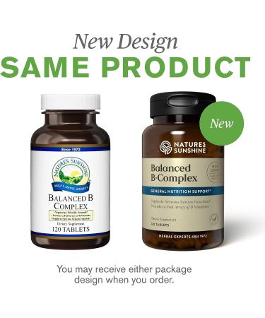 Nature's Sunshine Balanced B Complex 120 Tablets - Digestive & Nervous System Support | Vegetarian Formula - Buy Online on GoSupps.com