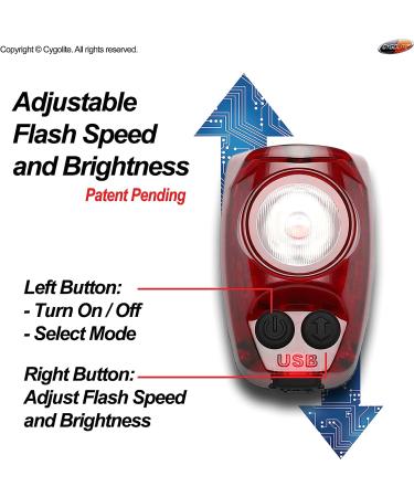 Cygolite Hotshot Pro 200 Lumen Bike Tail Light | USB Rechargeable | 6 Night & Daytime Modes | Adjustable Flash Speeds | IP64 Water Resistant - Buy Online on GoSupps.com