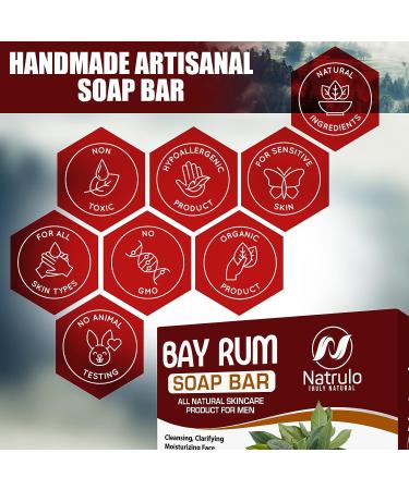 Bay Rum Soap for Men 4oz - Orange & Clove Spice Scented - Made in USA - Manly Face & Body Wash - Buy Online on GoSupps.com