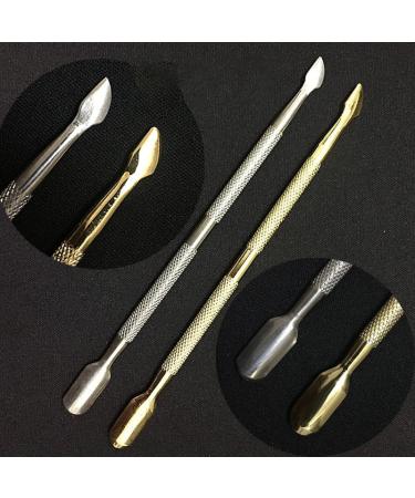 Double Side Rust-Proof Nail Pusher Stainless Steel Anti-Slip Solid Nail Tool Exfoliating Accessories Super nice elegant Nails Tool-Golden - Buy Online on GoSupps.com