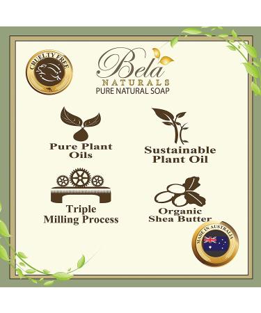 Bela Sandalwood Triple French Milled Soap Bars - 6 Pack, 3.5 oz Each - Gentle Moisturizing Formula, No Harsh Ingredients - Buy Online on GoSupps.com