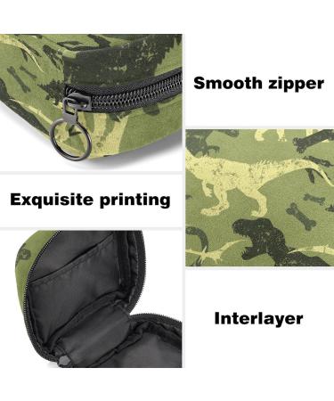 Camouflage Dinosaur Pattern Sanitary Napkin Storage Bag | Portable Menstrual Cup Pocket for Teenagers & Women - Buy Online on GoSupps.com