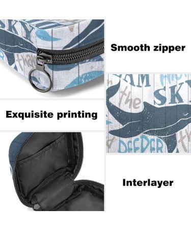 Whale On Wood Board Period Bag - Dream Higher Sanitary Napkin Storage for Women & Girls | Portable Menstrual Cup Holder - Buy Online on GoSupps.com