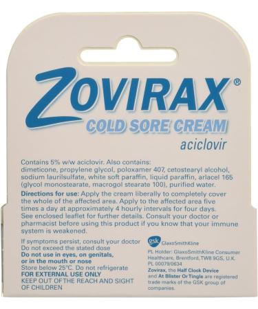 Zovirax Cold Sore Relief Treatment Cream Pump 2g | Fast-Acting Relief - Buy Online on GoSupps.com