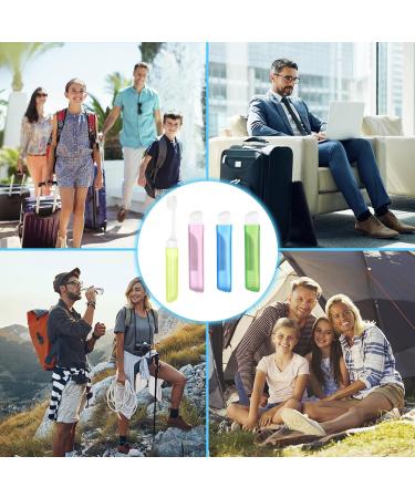 Foldable Travel Toothbrush Set - 4 Portable Soft Toothbrushes for Adults & Kids - Ideal for Camping School & Travel - Buy Online on GoSupps.com