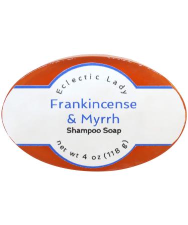 Eclectic Lady Frankincense And Myrrh Shampoo Soap Bar with Pure Argan Oil Silk Protein Honey Protein and Extracts of Calendula Flower Aloe Carrageenan Sunflower - 4 oz Bar