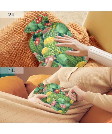 Shop Hot Water Bottles with Cactus Flower Cover | 2L Pain Relief & Heat Therapy Bag - International Shipping - Buy Online on GoSupps.com