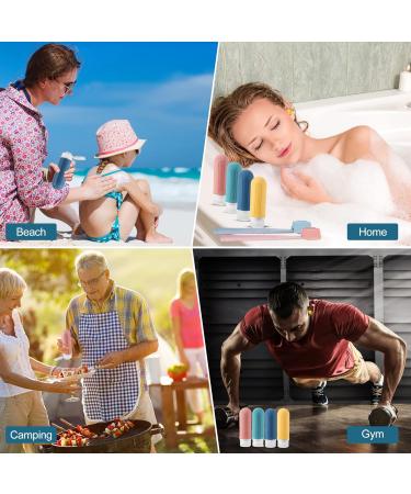 Travel Bottles Set - 89ml Silicone Travel Containers for Cosmetics Shampoo & Shower Gel | Includes Toothbrush Sleeves & Earplugs - Buy Online on GoSupps.com