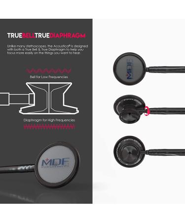 MDF Acoustica Deluxe Dual Head Stethoscope | Lightweight | Free Parts for Life | Lifetime Warranty | All Black (BlackOut) - Buy Online on GoSupps.com