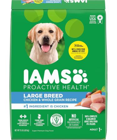 IAMS Adult Large Breed Dry Dog Food - Chicken and Whole Grains Recipe 6.80kg (15LB) Bag & Puppy Large Breed Dry Dog Food - Chicken and Whole Grains Recipe 6.80kg (15LB) Bag Dog Food + Dog Food 10171670 6.80 kg (Pack of 1) - Buy Online on GoSupps.com
