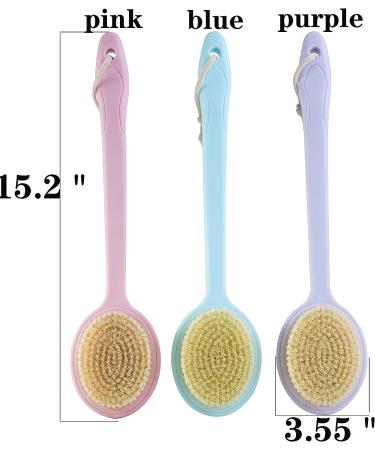 RONCHEN Soft Bristle Shower Brush with Long Handle - Premium Bath Body Cleansing Brush for Men and Women (15 inches, Blue) - Buy Online on GoSupps.com