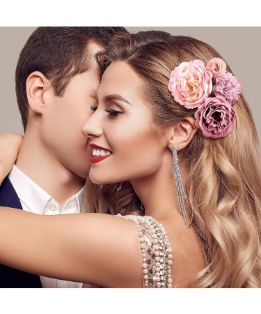 30 Pcs Multicolor Flower Hair Clips for Women - Perfect Hair Accessories for Beach Parties, Weddings & Events - Red Tone Floral Hair Clip Gifts - Buy Online on GoSupps.com