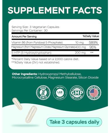 Magnesium for Sleep Advanced Complex 610Mg with Glycinate Citrate Vitamin B6 for 3X Absorption & 5-HTP Supports Sleep Nighttime Relaxation Nerve Muscle Bone & Energy Health - Buy Online on GoSupps.com