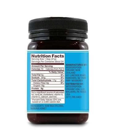 Wedderspoon Raw Multifloral Manuka Honey KFactor 12 - 1.1 lb (500g) - Pure & Natural Sweetness - Buy Online on GoSupps.com