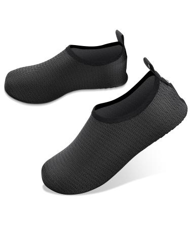 Joto water shoes for women men children unisex bathing shoes beach shoes quick-dry quick-drying aqua shoes swimming shoes surf shoes barefoot shoes 46/47 EU black black