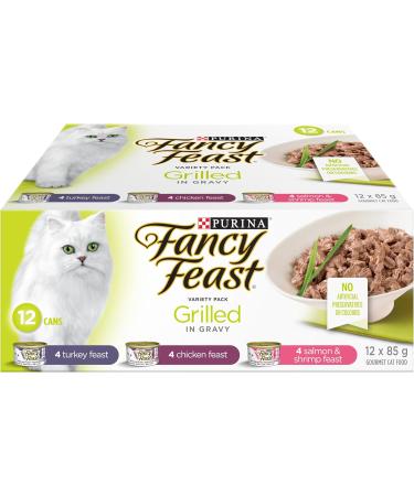 Fancy Feast Wet Cat Food Grilled in Gravy + Creamy Delights Variety Pack Cans - Buy Online on GoSupps.com