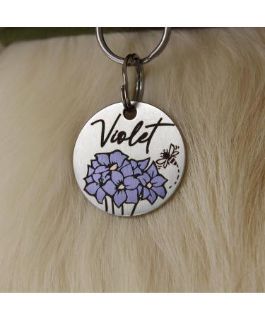 Personalized Violet Dog Tags - Engraved Stainless Steel Pet ID for Dogs & Cats | Unique Animal Brands - Buy Online on GoSupps.com